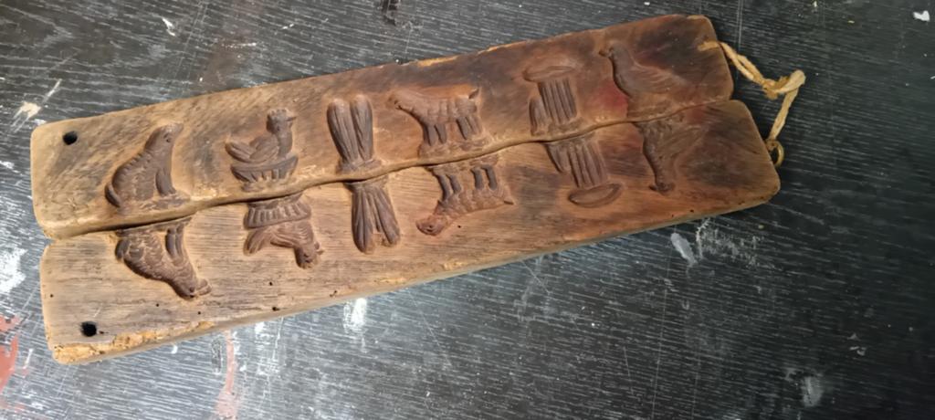Antieke houten suikerbeestjesvorm. Compleet, Ophalen of Verzenden