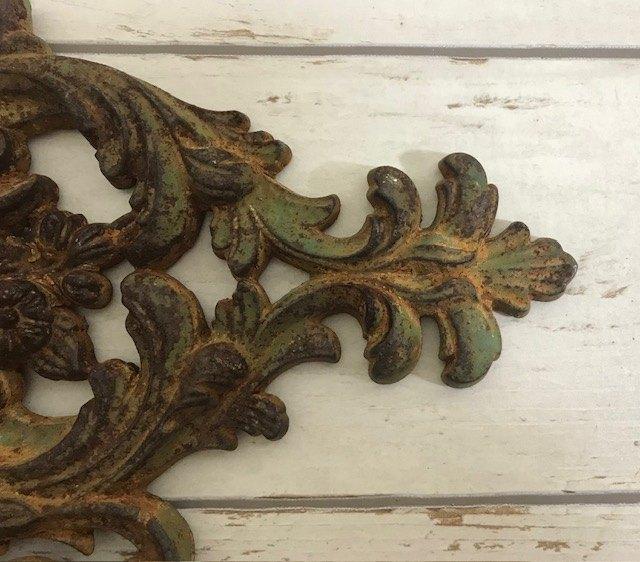 Antiek smeedijzeren ornament van Frans spijlen bed, Ophalen of Verzenden