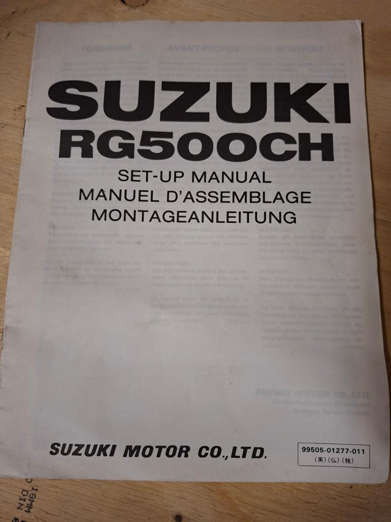 Suzuki RG500CH Set-Up Handleiding - Origineel, Motoren, Ophalen of Verzenden, Suzuki