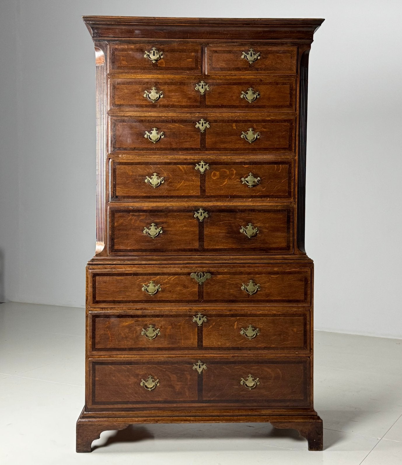 Engelse ladekast chest on chest eiken antiek
