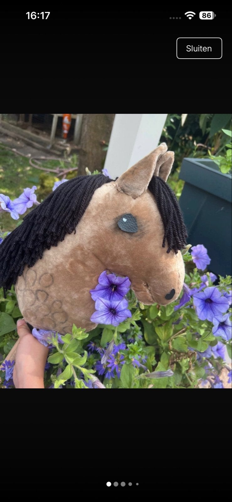Leuke Hobby Horse - Bruin met Zwart Haar, Ophalen of Verzenden, Gebruikt, Jongen of Meisje