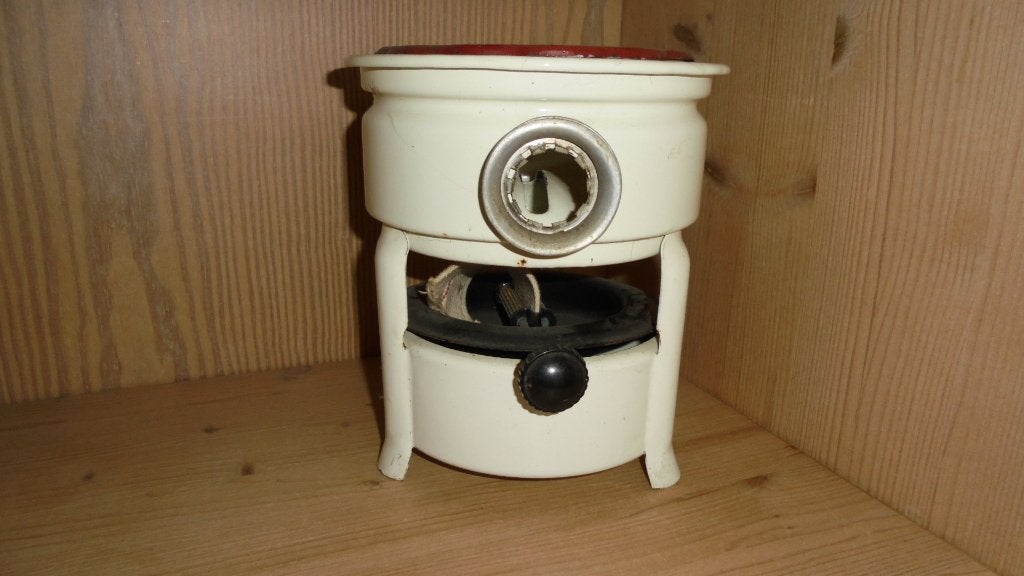creme emaille petroliumstel, Antiek en Kunst, Ophalen