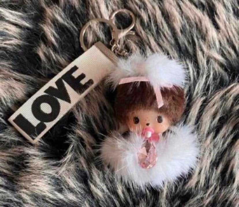 Monchhichi aapje sleutelhanger wit / Nieuw !, Verzenden, Nieuw, Knuffel of Figuurtje