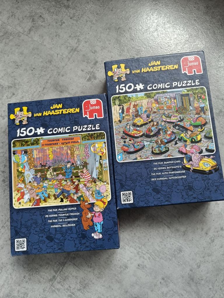 Van Haasteren puzzels de kermis Touwtje trekken/botsautos, Ophalen of Verzenden, Minder dan 500 stukjes, Zo goed als nieuw, Legpuzzel