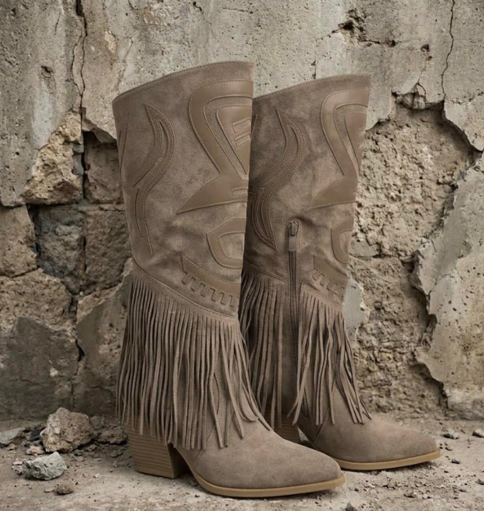 Fringle Western Khaki boots maat 36, Kleding | Dames, Schoenen, Hoge laarzen, Bruin, Nieuw, Ophalen of Verzenden
