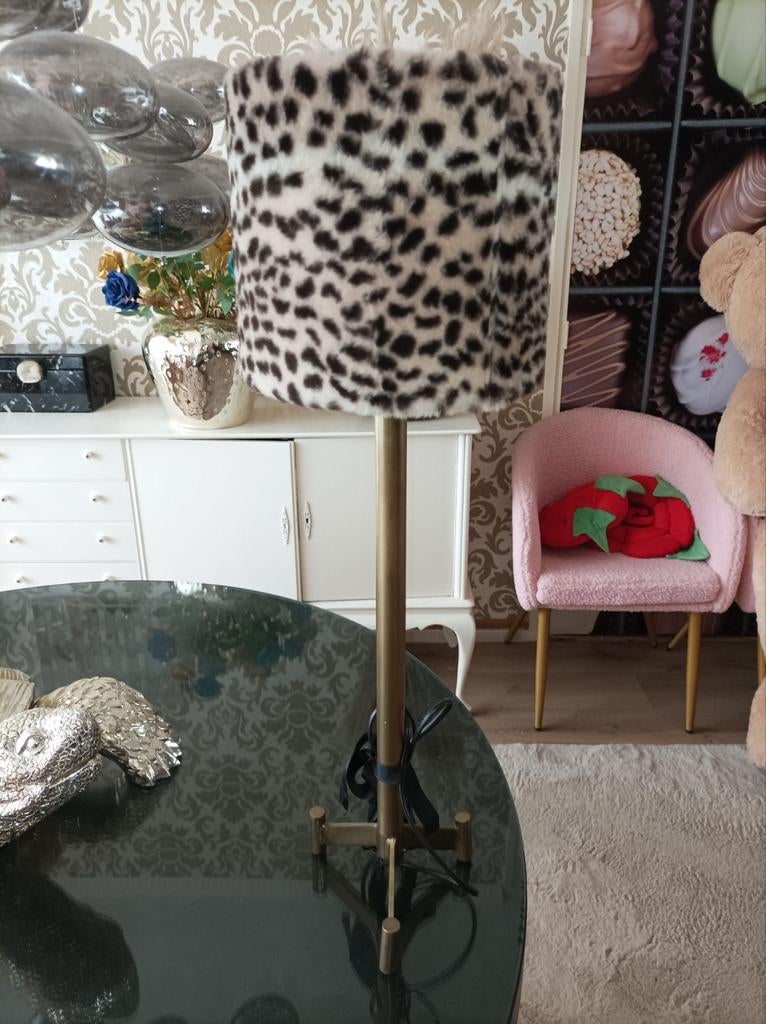 Cheetah/Leopard Lamp - Unieke Sfeermaker, Ophalen, Zo goed als nieuw, Stof, Exotisch, Modern, Glamour