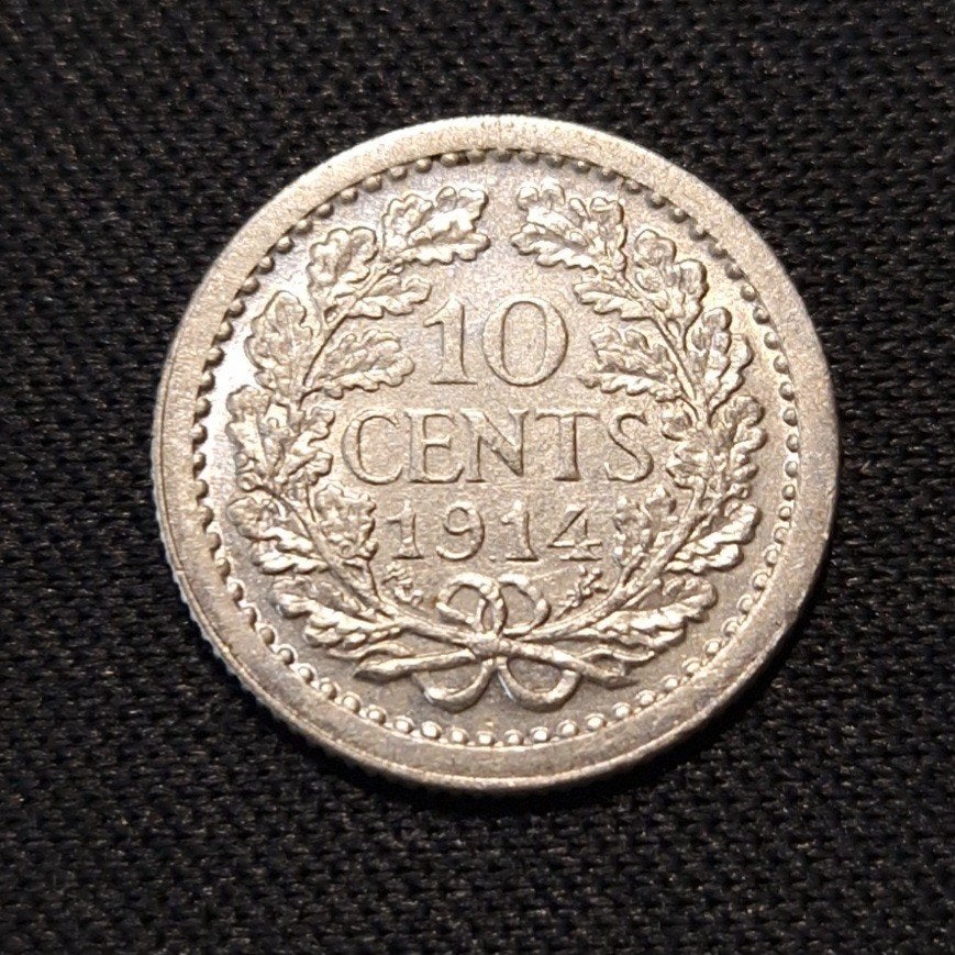 10 cent 1914, Verzenden, Zilver, 10 cent, Koningin Wilhelmina