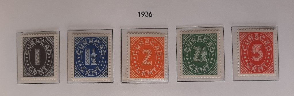 1936 Curaçao Cijfer Postzegels Nvph Nr. 153 - 157, Ophalen
