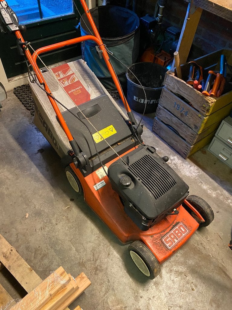 SABO 43-4 A TurboStar Benzine Grasmaaier (nieuw 899,-), Cirkelmaaier, Gebruikt, 40 t/m 49 cm, Ophalen