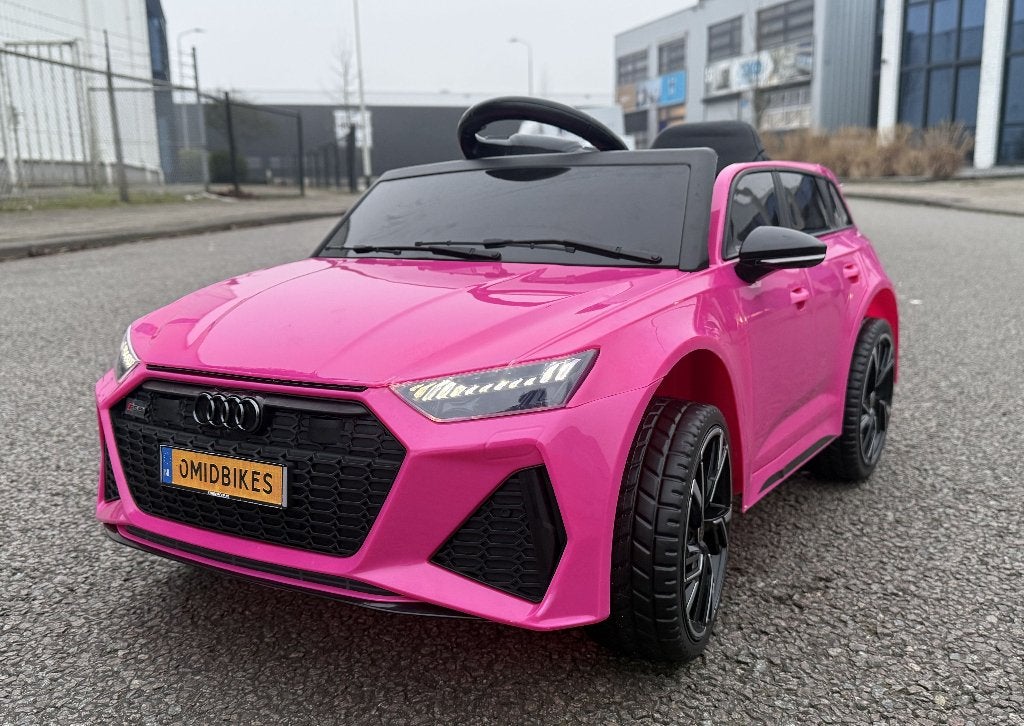 Kinder Auto Audi RS6 12v wit +RC / Leder / Rubberband NIEUW, Ophalen of Verzenden, Nieuw, Overige typen