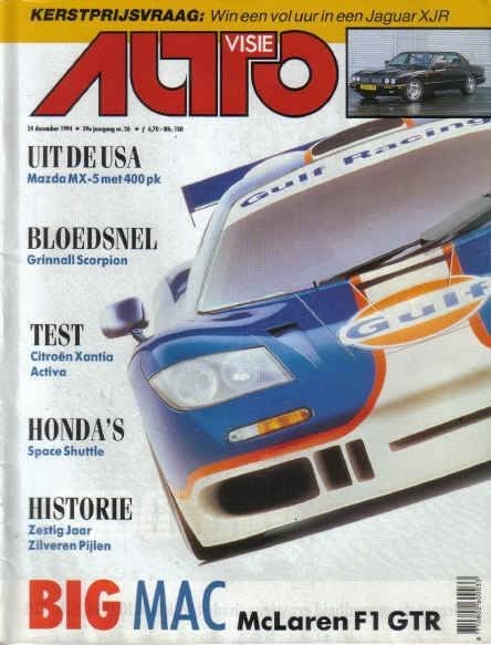 Autovisie 26 1994: Citroen Xantia Activa - Grinnall Scorpion, Ophalen of Verzenden, Gelezen, Algemeen