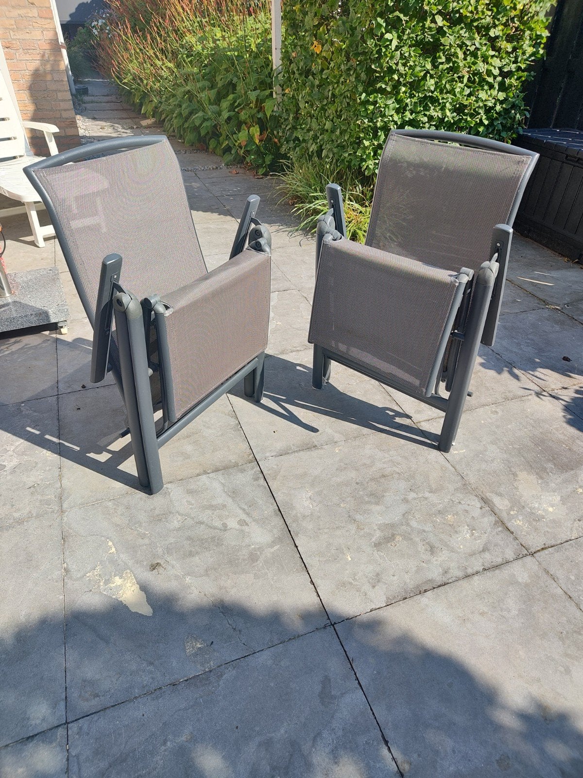 Luxe Lounge Tuinstoel - Lichtgewicht Aluminium, Verstelbaar, Tuin en Terras, Ophalen, Zo goed als nieuw, Aluminium, Verstelbaar