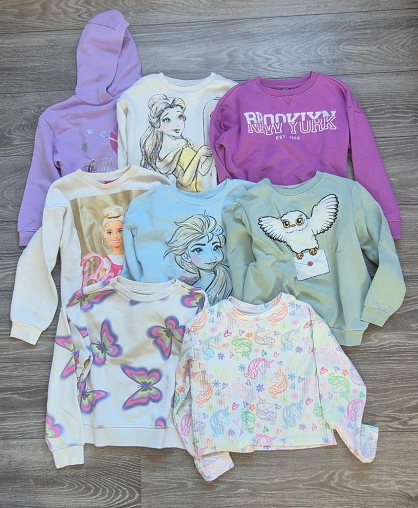 Meisjes truien/sweaters pakket, diverse merken, maat 128, Gebruikt, Meisje, Trui of Vest, Barbie, Disney