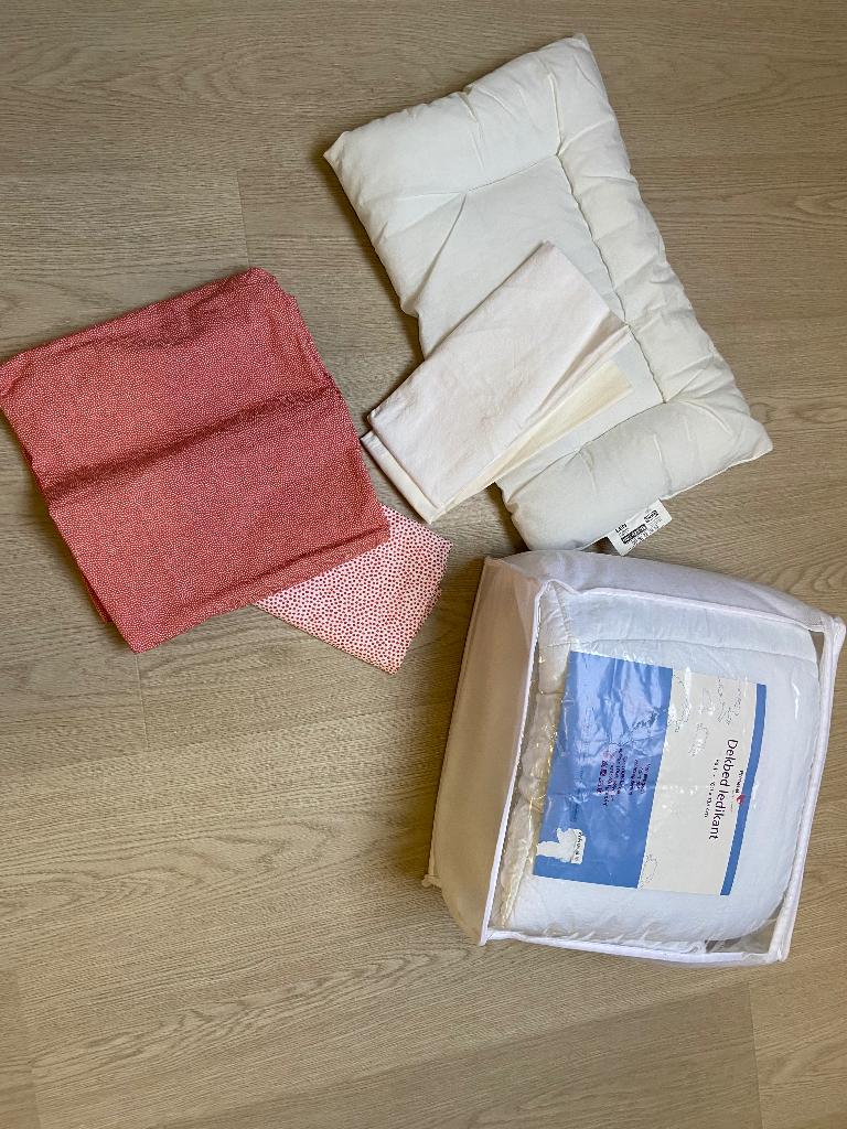 Dekbed voor ledikantje, kussen en dekbedovertrek, Ophalen, Jongetje of Meisje, Roze, Deken of Dekbed