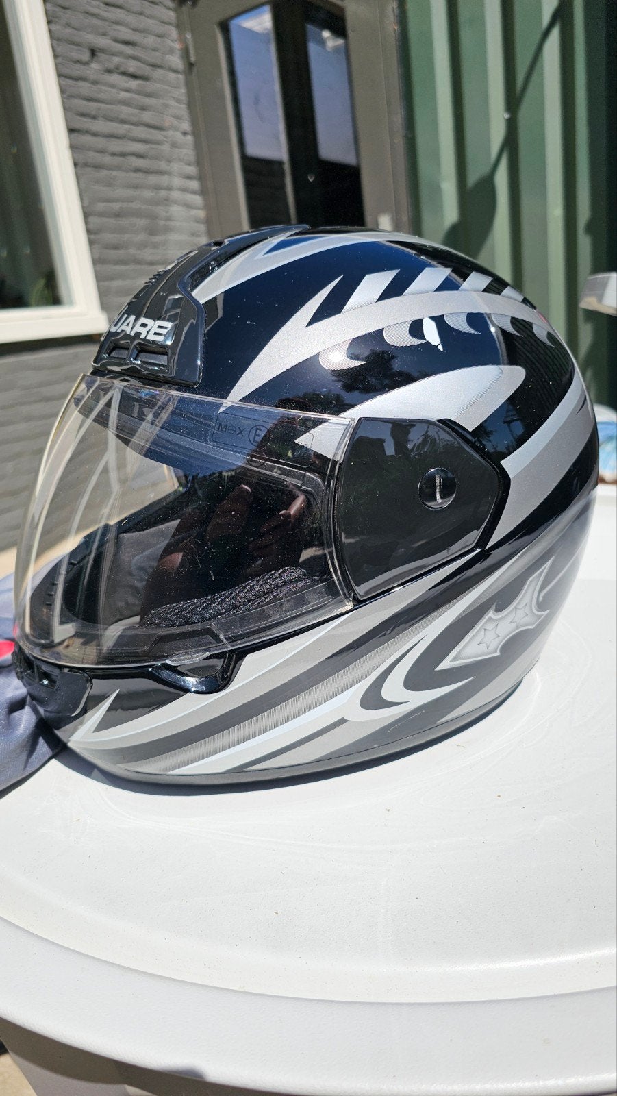 B-Square motorhelm maat XL (61 cm) inclusief hoes, Overige merken, Heren, XL, Ophalen of Verzenden