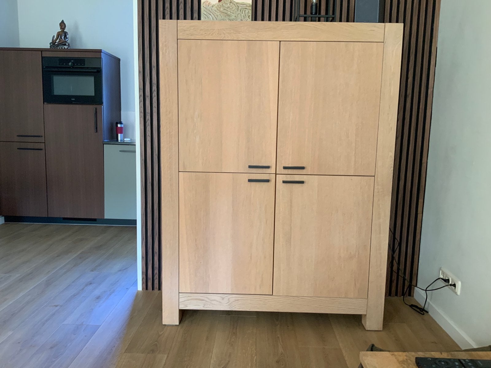 Blank eiken kast, Huis en Inrichting, Ophalen, Zo goed als nieuw, 25 tot 50 cm, 150 tot 200 cm