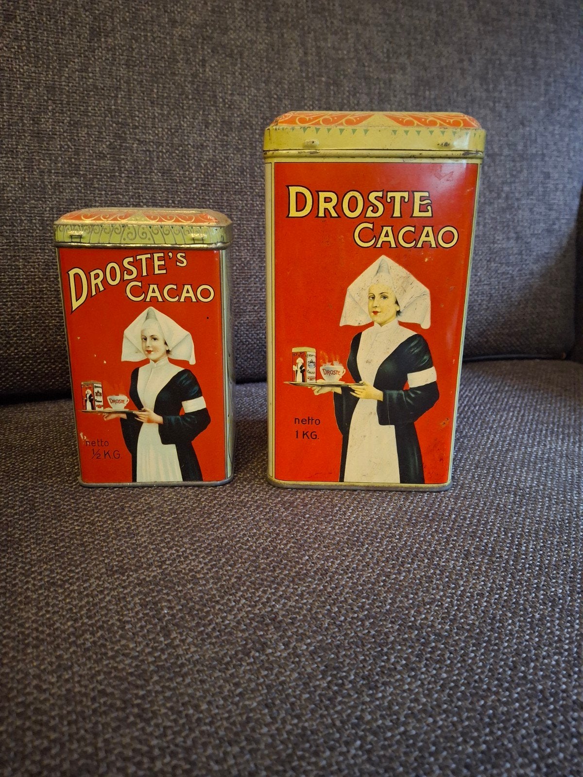 Droste blikken groot en normaal formaat, Ophalen of Verzenden, Gebruikt, Overige, Droste