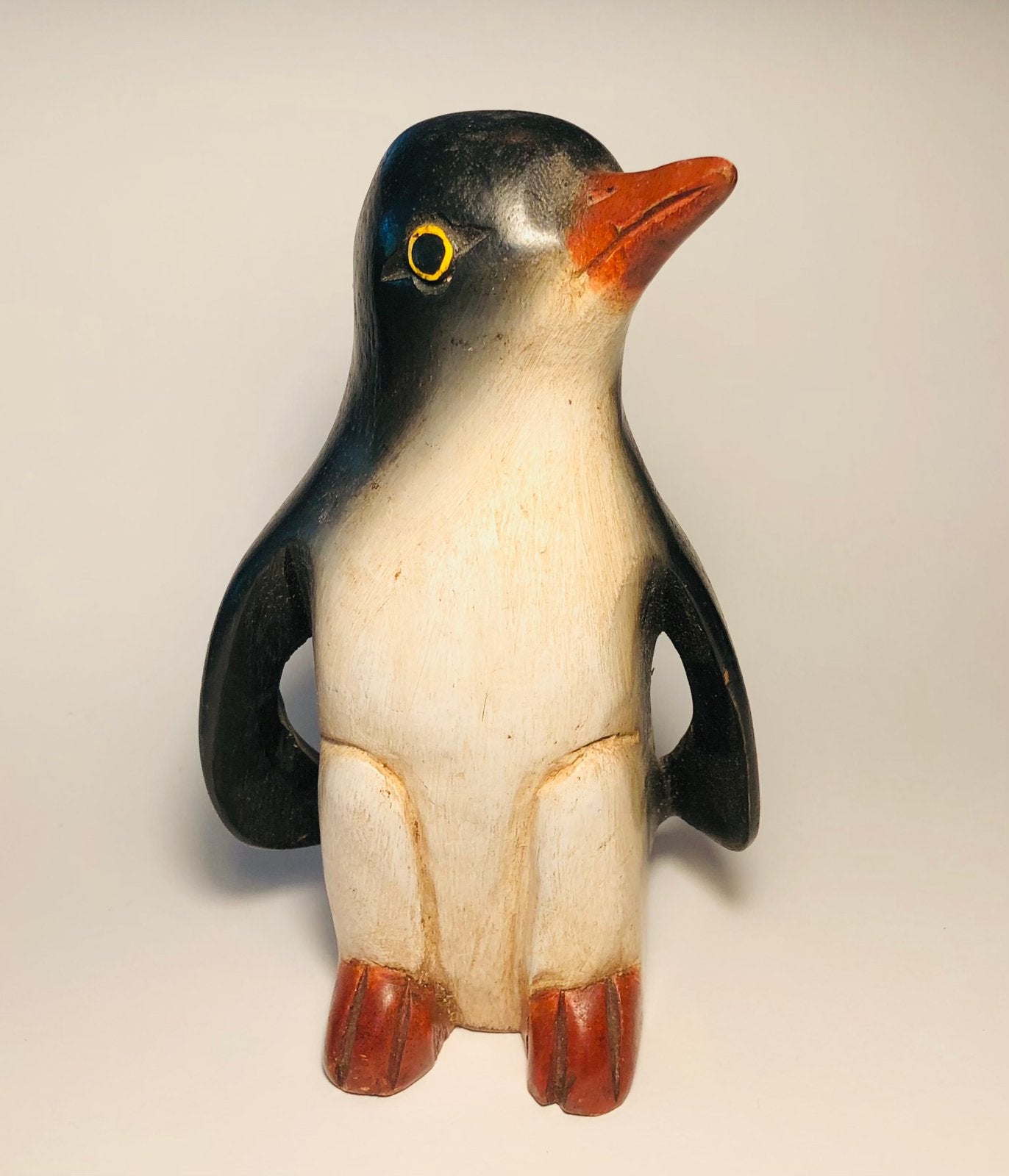 Leuk houten beeldje van een pinguin, docoratief, Ophalen of Verzenden, Zo goed als nieuw, Dier