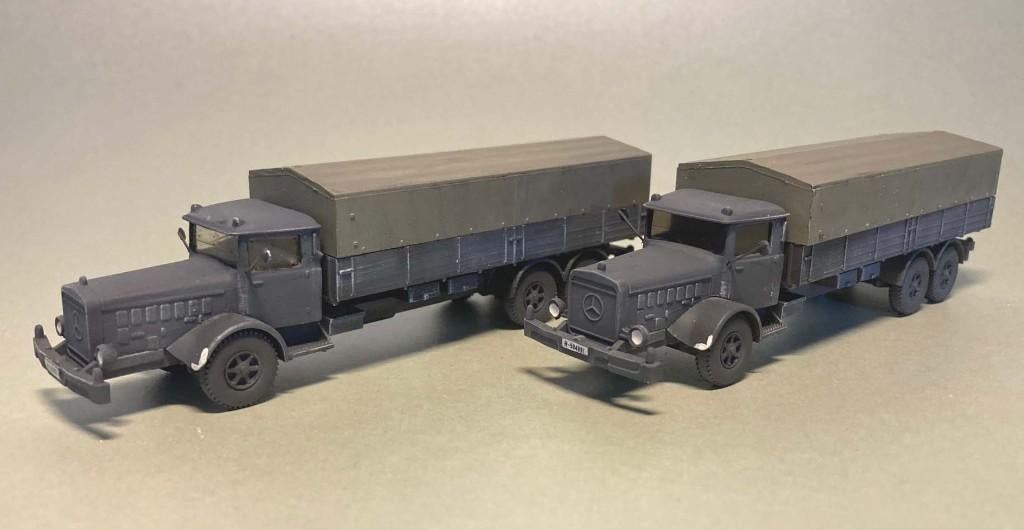 Minitank  Mercedes L10000  2 stuks, Ophalen of Verzenden, Gebruikt, Bus of Vrachtwagen, Wiking