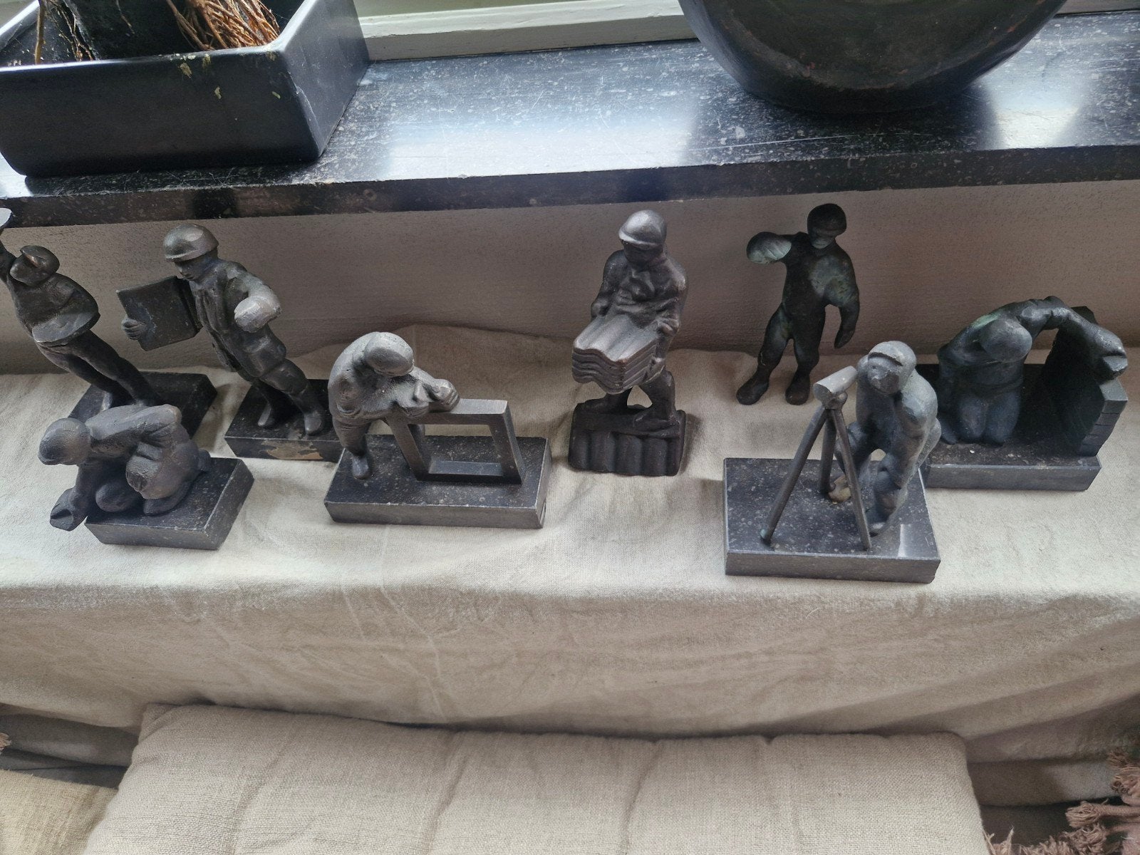 Set van 7 bronzen  beeldjes van Marlies Noordkamp, Ophalen of Verzenden