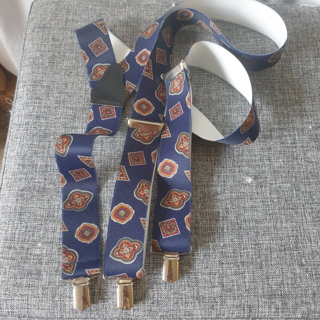 Vintage PCT Germany bretels donkerblauw rood oranje 2106, Overige kleuren, -, -, Ophalen of Verzenden