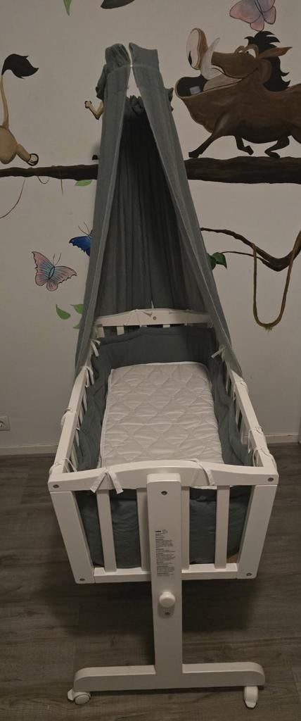 Wieg met hemel en matras, zo goed als nieuw!, Ophalen, Zo goed als nieuw, Wieg