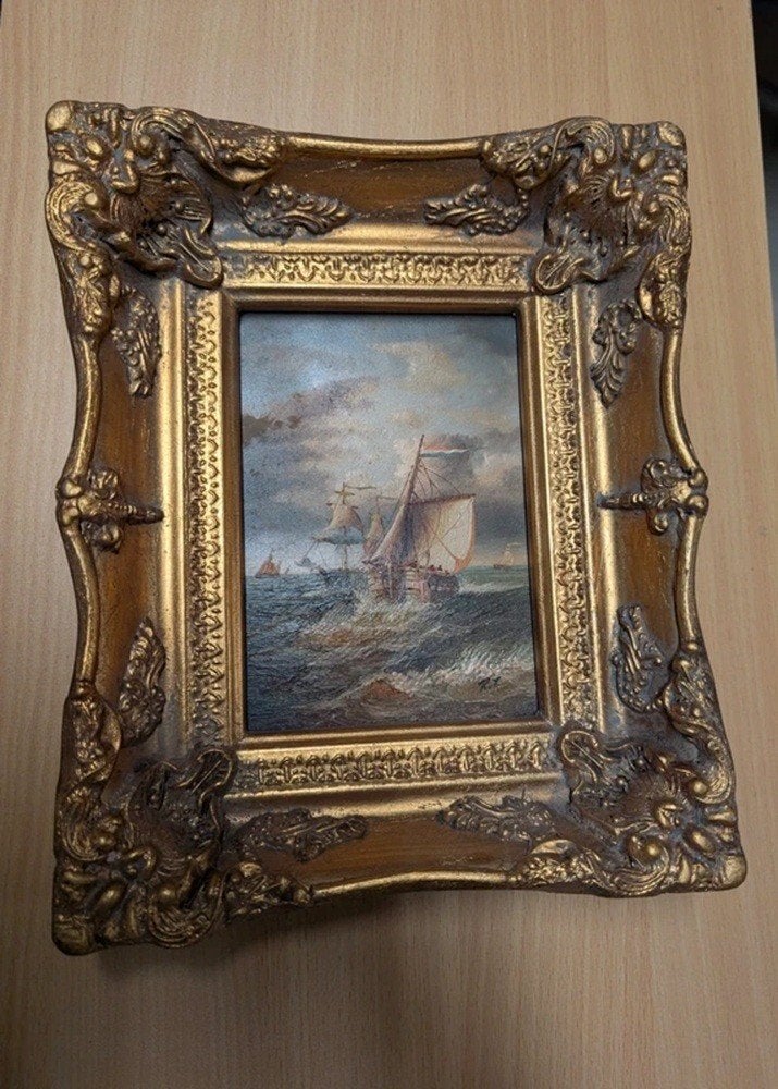 Klassiek schilderij Nederlandse scheepvaart 2, Ingelijst, Nederlandse school, Ophalen of Verzenden, Olieverf