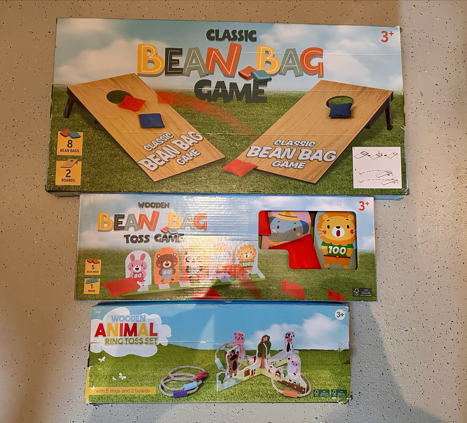 3x Buitenspellen: Bean Bag Toss & Ring Toss Set, Ophalen, Gebruikt