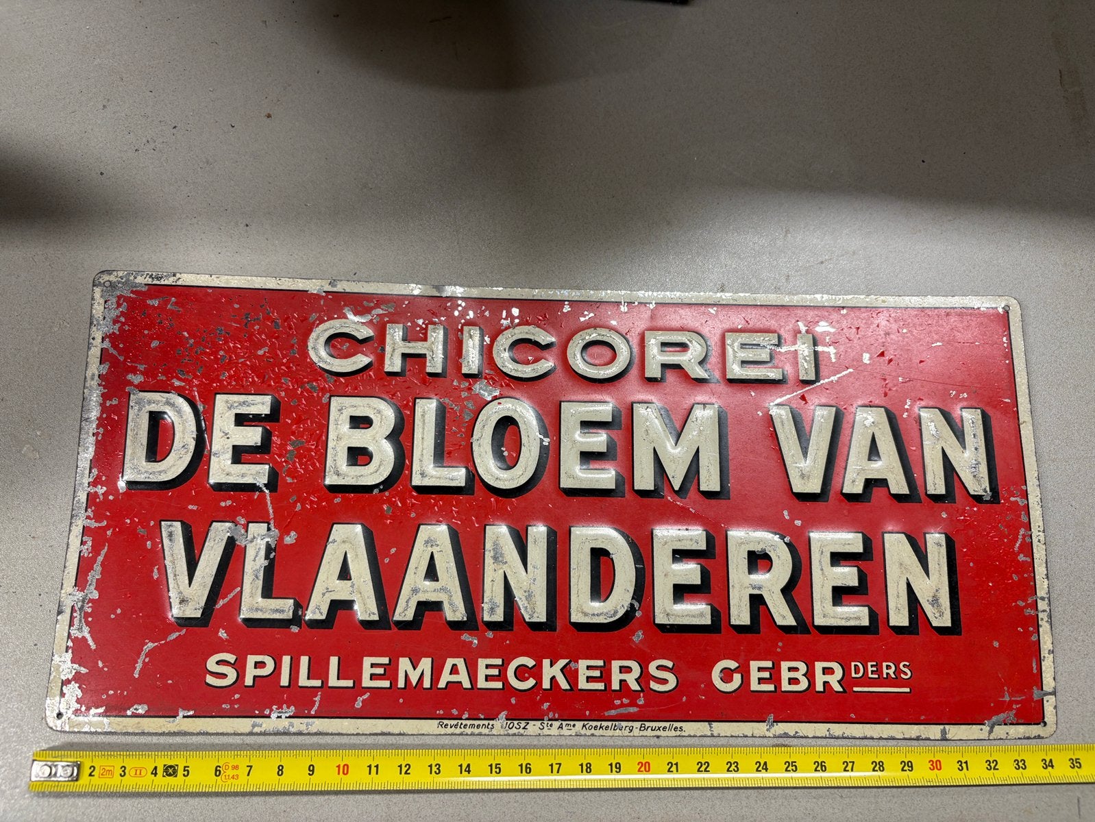 Blikken plaat Chicorei, Verzamelen, Merken en Reclamevoorwerpen, Ophalen of Verzenden, Gebruikt, Reclamebord