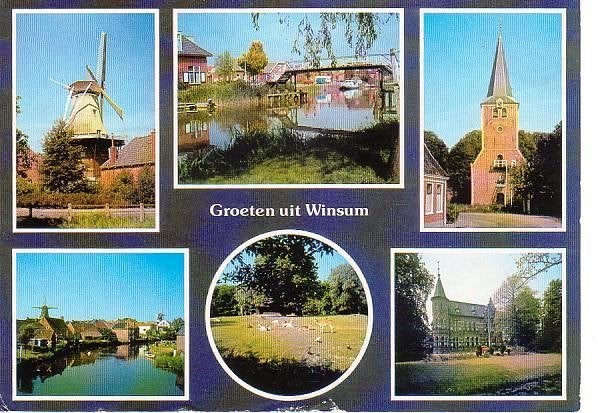 Ansichtkaart	Winsum	6-luik, Verzenden, 1980 tot heden, Gelopen, Groningen