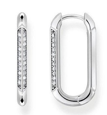 Thomas Sabo zilveren oorbellen met zirkonia, Hangers, Nieuw, Ophalen of Verzenden, Zilver