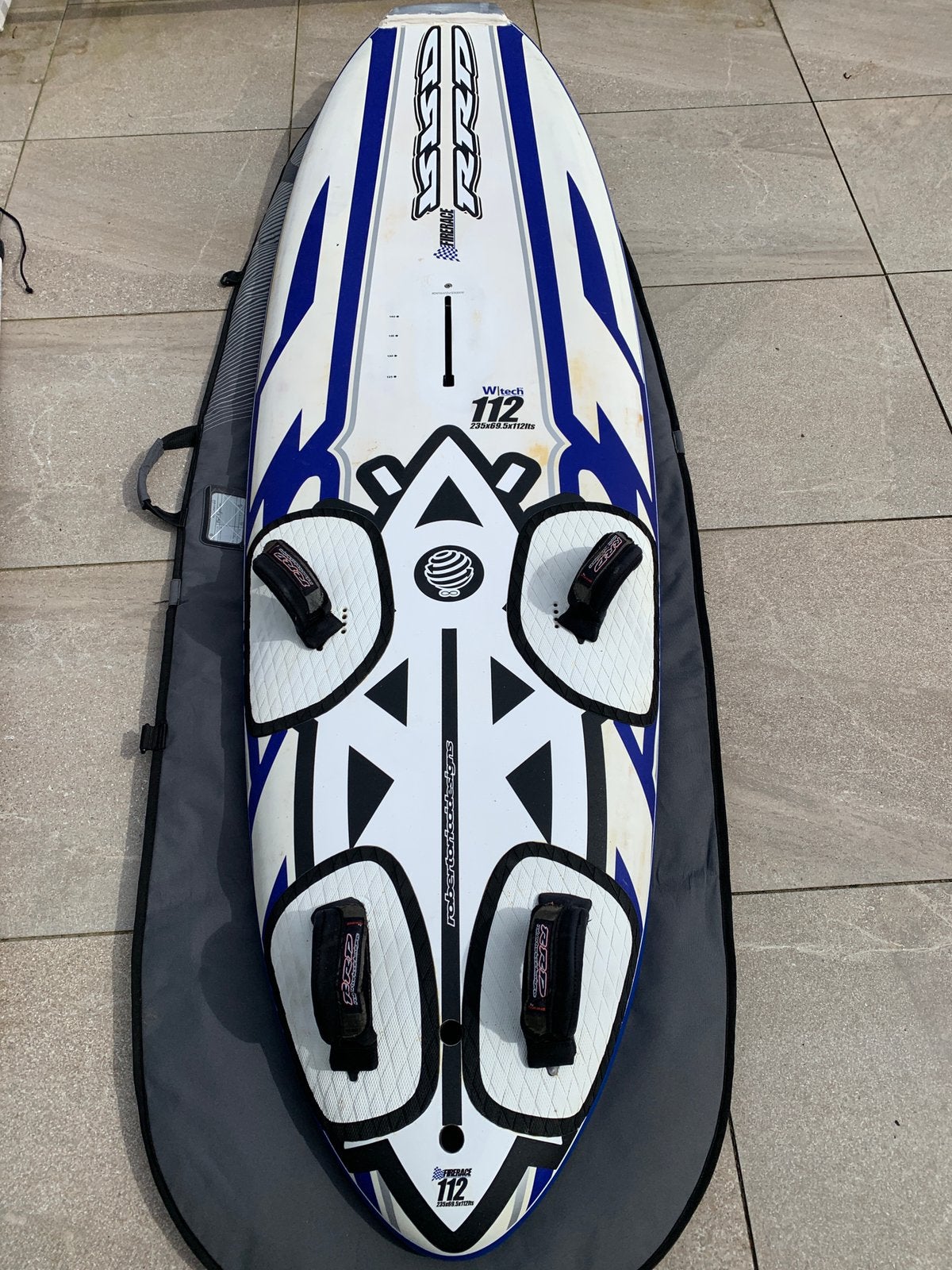 RRD Fire Race 112 L incl Boardbag en Vin, Ophalen, Gebruikt, Met draagtas, Minder dan 250 cm