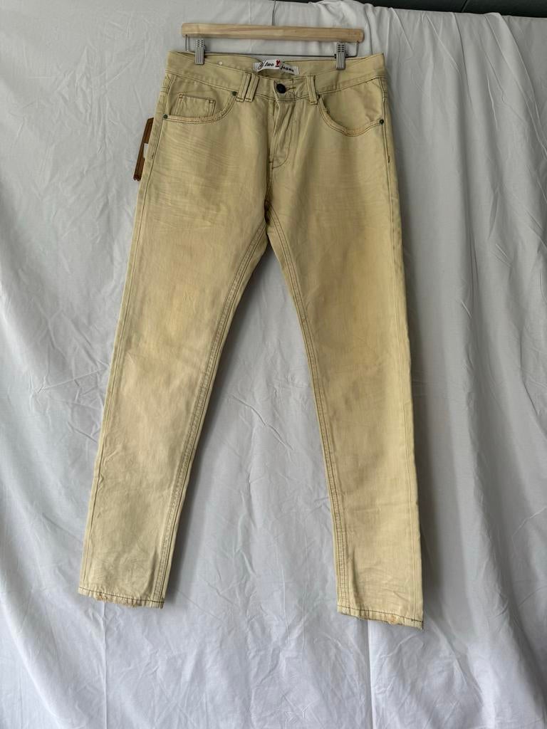 Y.Two Jeans "Selvage Quality" Slim Fit - Sand/Beige (Nieuw), Ophalen of Verzenden, Nieuw, Overige kleuren, W33 - W34 (confectie 48/50)