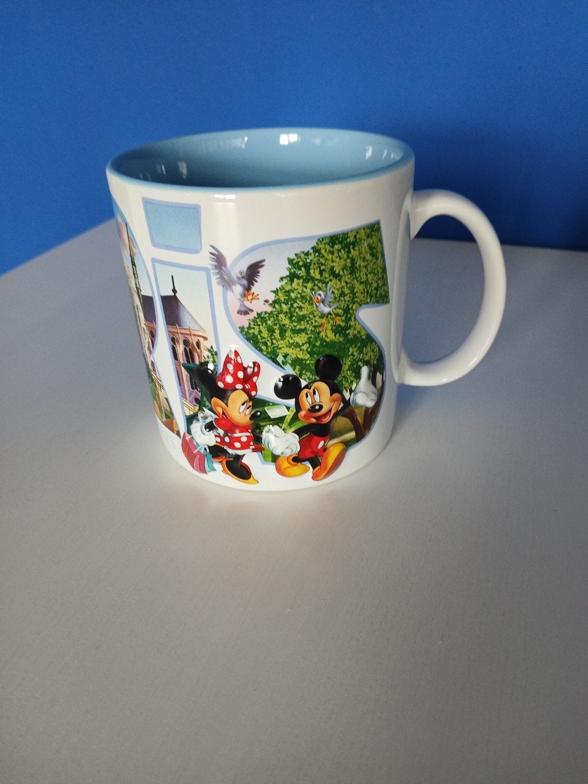 Disneyland Parijs mok Mickey en Minnie, Ophalen, Mickey Mouse, Zo goed als nieuw, Servies