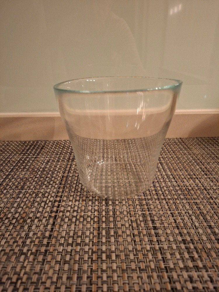 Stevige glazen bloempot, Rond, Ophalen of Verzenden, Aardewerk, Minder dan 40 cm