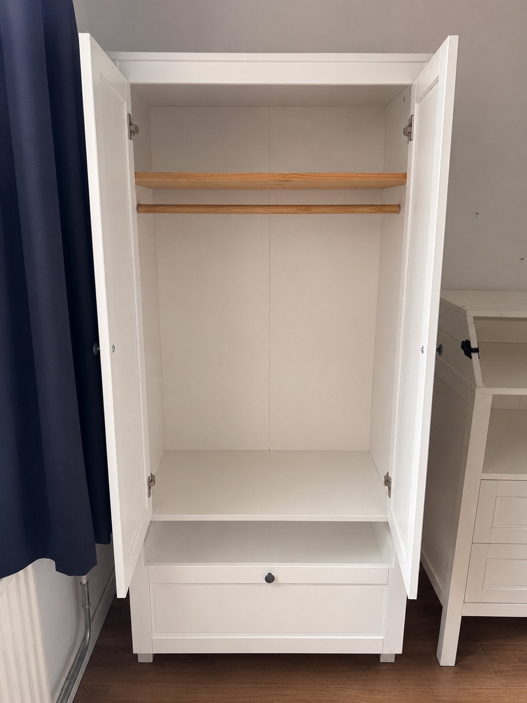 Commode en kast voor kinderkamer - Wit, Ophalen, Gebruikt, 50 tot 70 cm, 105 cm of meer
