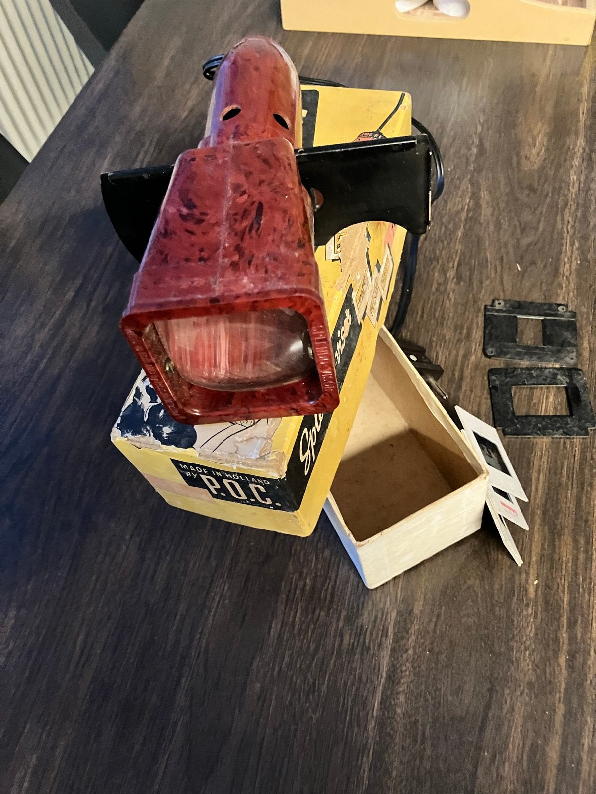 Vintage Splendo-visor diaprojector met originele doos, Ophalen of Verzenden, Gebruikt, Met scherm