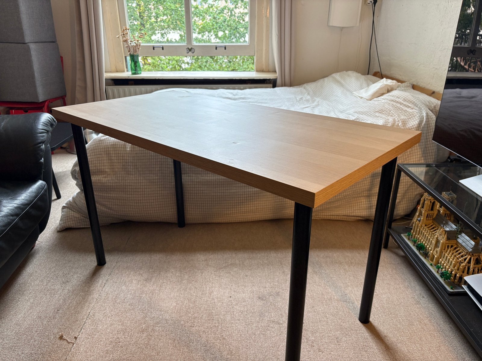 IKEA Bureau / Computertafel Eikenlook (120x60 cm), Ophalen, Zo goed als nieuw, Rechthoekig, 50 tot 100 cm