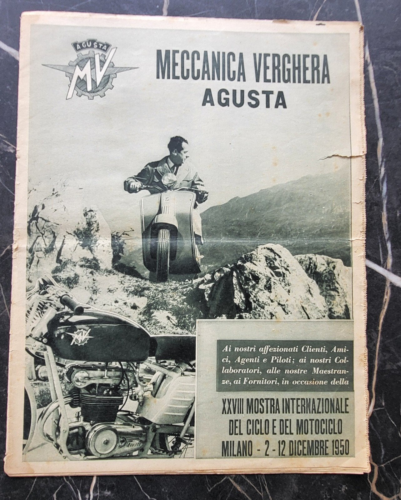MV Agusta Originele Brochure / Krant / Folder 1950 -, Ophalen of Verzenden, MV Agusta