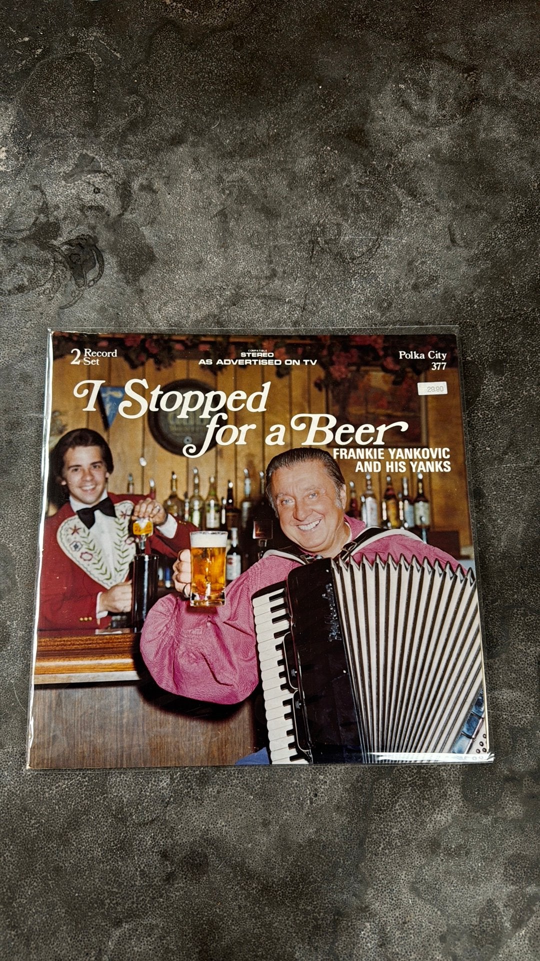 2LP - Frankie Yankovic - I stoppend for a beer, Cd's en Dvd's, Vinyl | Nederlandstalig, Ophalen, Zo goed als nieuw, Levenslied of Smartlap