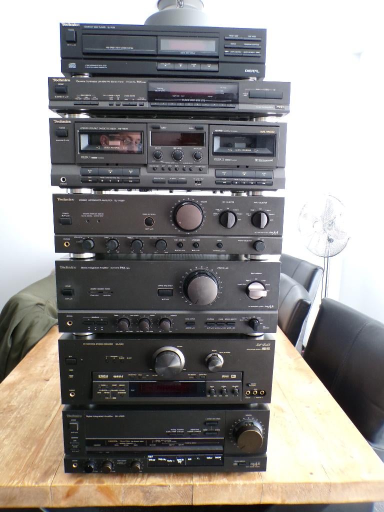 7 dlg Technics stereo set met werk (lees text), Tuner of Radio, Refurbished, Losse componenten, Ophalen