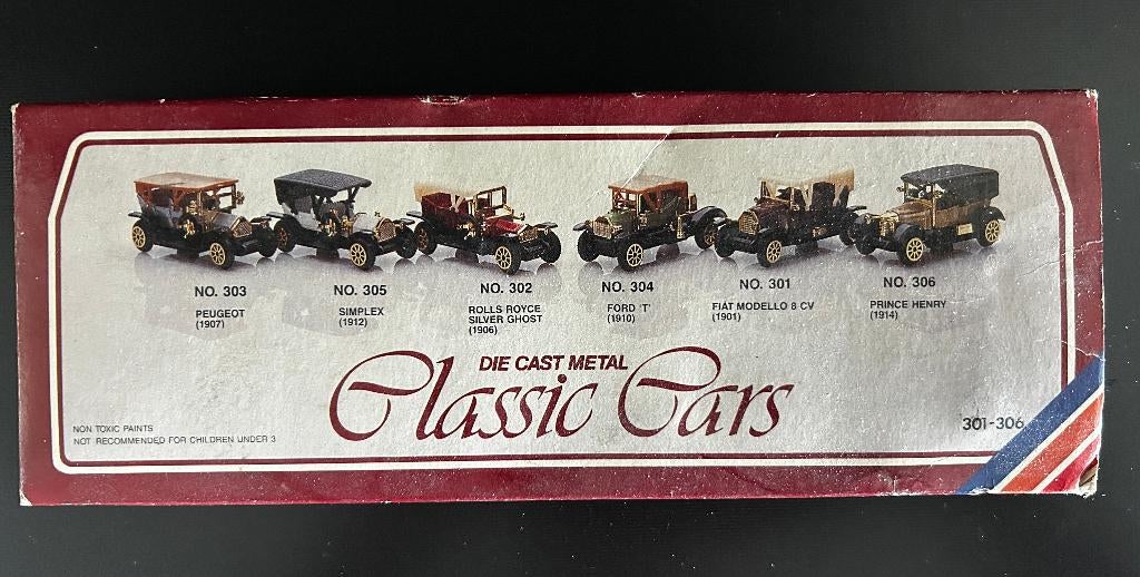 Classic Cars 1/72 Die Cast   nr:301-306, Ophalen of Verzenden, Zo goed als nieuw, Auto, Overige merken
