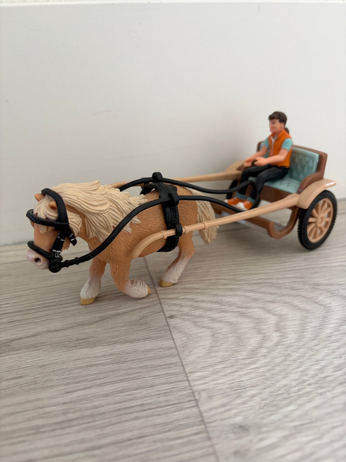 Schleich sulky met shetlander, Ophalen of Verzenden, Zo goed als nieuw, Paard, Beeldje of Figuurtje