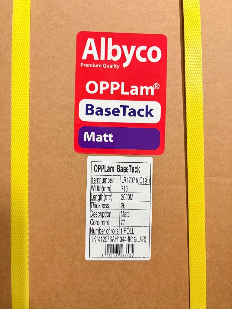Laminaatrol Albyco OPP Lam Basetack mat 710 mmx3000 m NIEUW, Ophalen, Nieuw