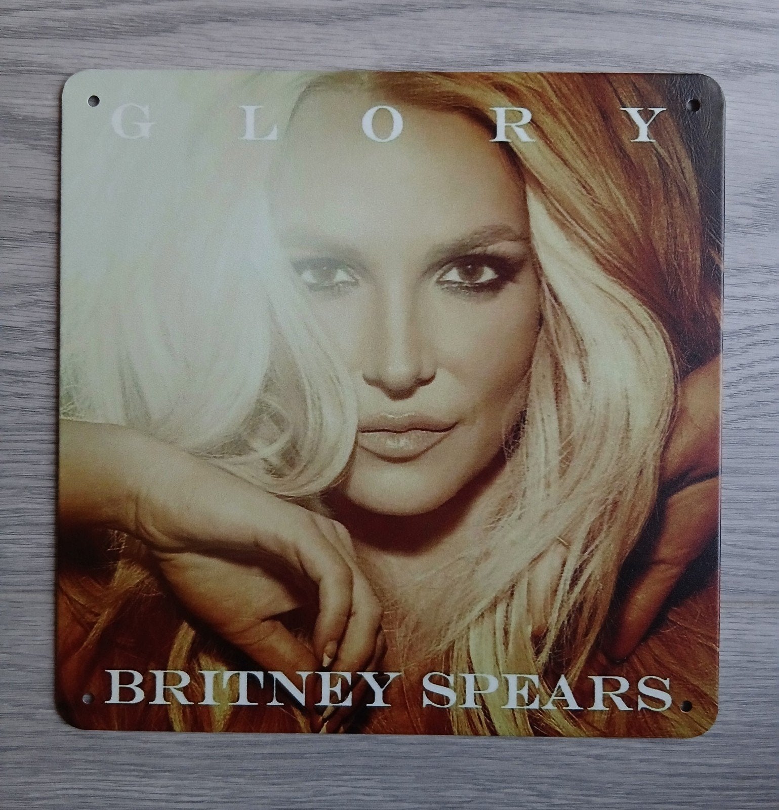 Britney Spears Glory 20x20 cm Metalen Reclamebord, Ophalen of Verzenden, Nieuw, Poster, Artwork of Schilderij