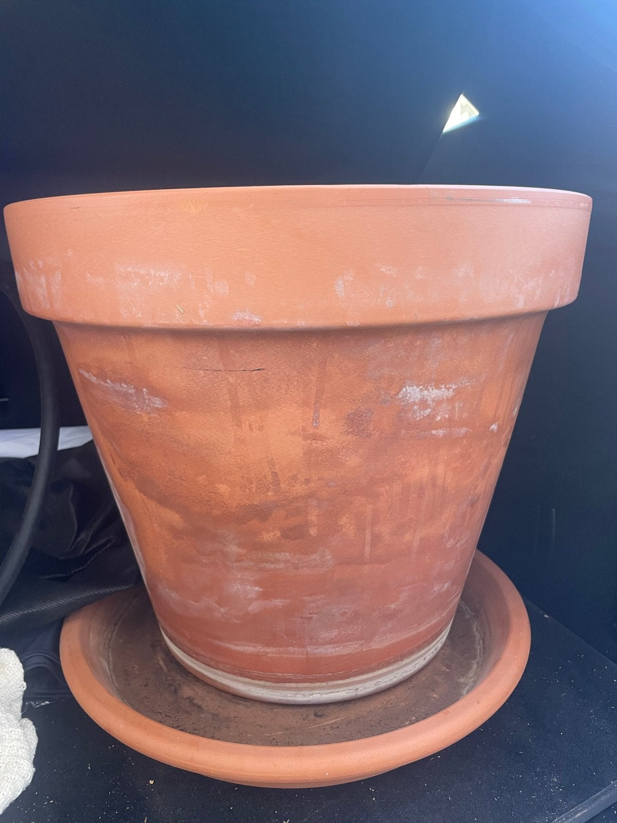 Grote terracotta bloempot - 40 cm hoog, Ophalen, Gebruikt, 40 cm of meer, Rond