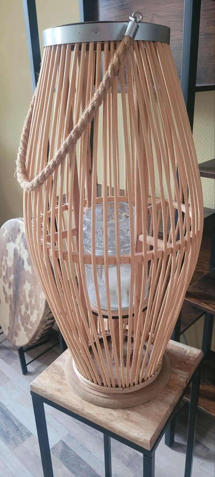Prachtig windlicht 60cm hoog, 30cm breed, Huis en Inrichting, Woonaccessoires | Kandelaars en Kaarsen, Ophalen, Natuurlijk materiaal
