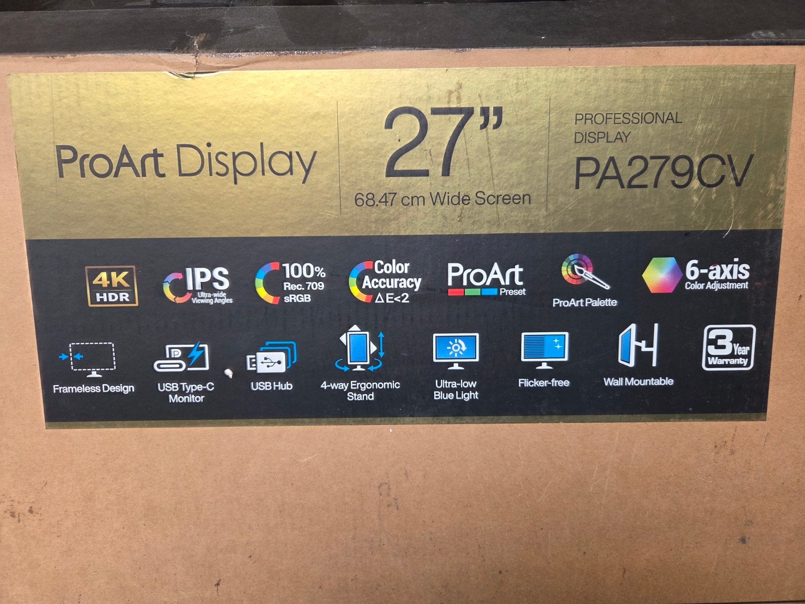 Nieuw in doos ASUS ProArt PA279CV 27" 4K HDR IPS Monitor, Computers en Software, Monitoren, Ophalen, IPS, ASUS, Nieuw