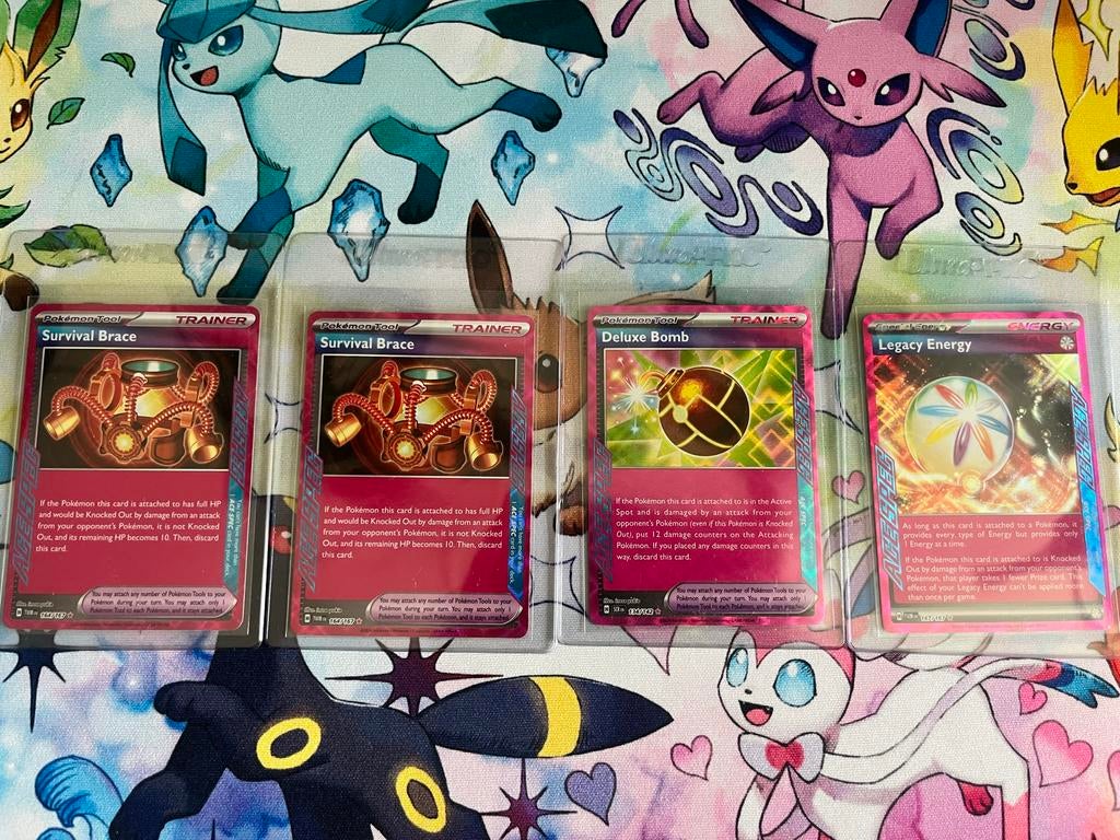 4 Pokémon Ace Spec kaarten -(3+1 gratis!), Ophalen of Verzenden, Gebruikt, Meerdere kaarten, Foil