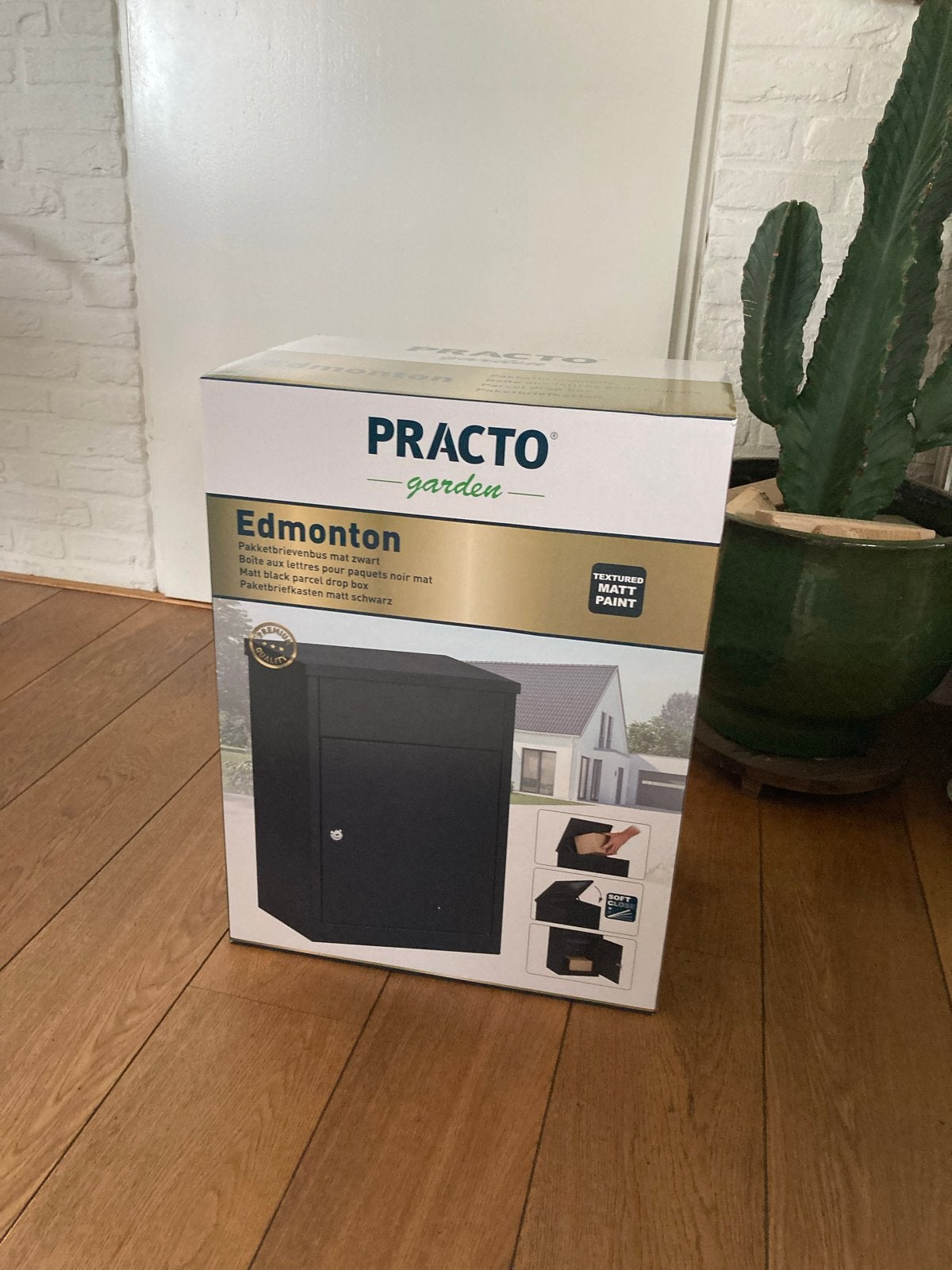 Practo Garden Edmonton pakketbrievenbus mat zwart, Ophalen of Verzenden, Nieuw, Staal, Staande brievenbus